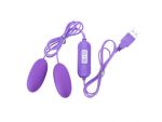 Фиолетовые гладкие виброяйца, работающие от USB #358055