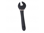 Черный двусторонний вибратор Key Control Massager Wand в форме гаечного ключа #369466