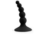Черный анальный стимулятор с шариками Lure me Beaded Anal Plug - 10,3 см. #40451
