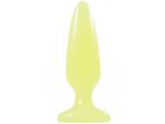 Желтая анальная пробка, светящаяся в темноте, Firefly Pleasure Plug Small - 10,1 см. #40506