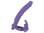 Фиолетовая насадка на пенис для двойной стимуляции Los Analos - 16 см. #41265