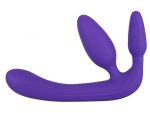 Фиолетовый безремневой страпон с двумя пробками Triple Teaser #41333