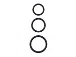 Набор из трех черных эрекционных колец Silicone 3-Ring Stamina Set #44939