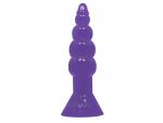 Фиолетовая анальная пробка-елочка с присоской - 17 см. #53915