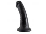 Чёрный фаллоимитатор с присоской 6" Cock - 15,2 см. #55750