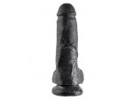 Чёрный фаллоимитатор 8" Cock with Balls - 21,3 см. #55824