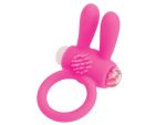 Розовое эрекционное виброкольцо A-toys с ушками #56557