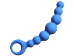 Синяя упругая анальная цепочка Flexible Wand - 18 см. #56908