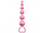Розовая анальная цепочка Heart's Beads Pink - 18 см. #57248