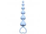 Голубая анальная цепочка Heart's Beads Blue - 18 см. #57250