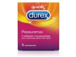 Рельефные презервативы с точками и рёбрами Durex Pleasuremax - 3 шт. #60686