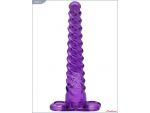 Фиолетовый анальный конус со спиралевидным рельефом - 16 см. #62437