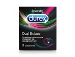 Рельефные презервативы с анестетиком Durex Dual Extase - 3 шт. #62817