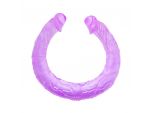 Двухголовый фиолетовый фаллоимитатор - 44,5 см. #78664