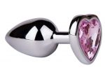 Только что продано Серебристая анальная втулка с розовым кристаллом-сердцем - 7 см. от компании Джага-Джага за 1206.00 рублей