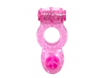Розовое эрекционное кольцо с вибрацией Rings Ringer #80750