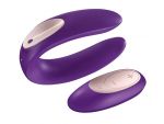 Фиолетовый вибратор для пар Satisfyer Double Plus Remote с пультом ДУ #83690