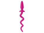 Розовая анальная пробка с хвостом-спиралью Oinkz #86709