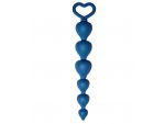 Синяя анальная цепочка Heart Ray - 17,5 см. #93359