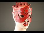 Красная маска-очки с фурнитурой в виде заклепок #4962