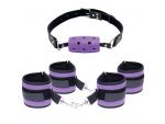Набор Purple Pleasure Set: наручники, наножники и кляп #7066