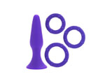 Фиолетовый набор: анальная пробка + эрекционные кольца #10542