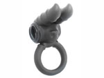 Черное эрекционное кольцо с вибростимуляцией клитора  #10682