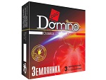 Ароматизированные презервативы Domino "Земляника" - 3 шт. #12388