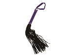 Многохвостая бархатистая чёрная плеть X-Play с фиолетовой рукоятью #14286