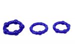 Набор из 3 синих стимулирующих колец Beaded Cock Rings #15500