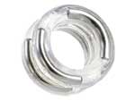 Двойное прозрачное эрекционное кольцо Double Stack Ring с металлическими вставками #15671