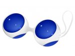 Синие стеклянные вагинальные шарики Ben Wa Medium в белой оболочке #100248