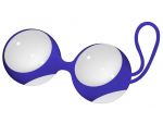 Белые стеклянные вагинальные шарики Ben Wa Medium в синей оболочке #100250