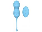 Голубые вагинальные виброшарики BEEHIVE с пультом ДУ #100569