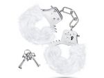Белые игровые наручники Plush Fur Cuffs #101172