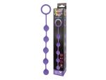 Фиолетовая анальная цепочка с кольцом-ограничителем - 23 см. #105374