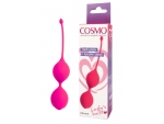 Розовые двойные вагинальные шарики с хвостиком Cosmo #105903