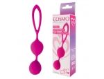 Ярко-розовые вагинальные шарики Cosmo с петелькой #105924