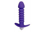 Фиолетовая анальная вибровтулка-елочка с ограничителем - 11,5 см. #108168