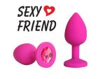 Только что продано Розовая конусовидная анальная пробка с малиновым кристаллом - 7,3 см. от компании Sexy Friend за 475.00 рублей