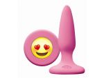 Розовая силиконовая пробка Emoji Face ILY - 8,6 см. #108766