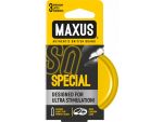 Презервативы с точками и рёбрами в железном кейсе MAXUS Special - 3 шт.
