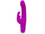 Фиолетовый перезаряжаемый вибратор Rabbit Slimline Curve Rechargeable - 24 см. #112916