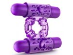 Фиолетовое эрекционное виброкольцо Double Play #119354