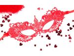 Красная ажурная текстильная маска "Кэролин" #121057