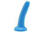 Голубой гладкий фаллоимитатор на присоске Happy Dicks Dong 6 inch - 15,2 см. #121946
