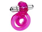 Ярко-розовое эрекционное кольцо с вибропулей Dual Clit Flicker #130381