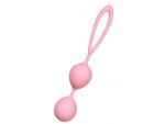 Розовые силиконовые вагинальные шарики с ограничителем-петелькой #131491