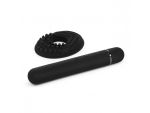 Черный мини-вибратор Le Wand Baton с текстурированной насадкой - 11,9 см. #137084