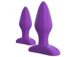 Набор из 2 фиолетовых анальных пробок с рельефом Her Designer Love Plug Set #138616